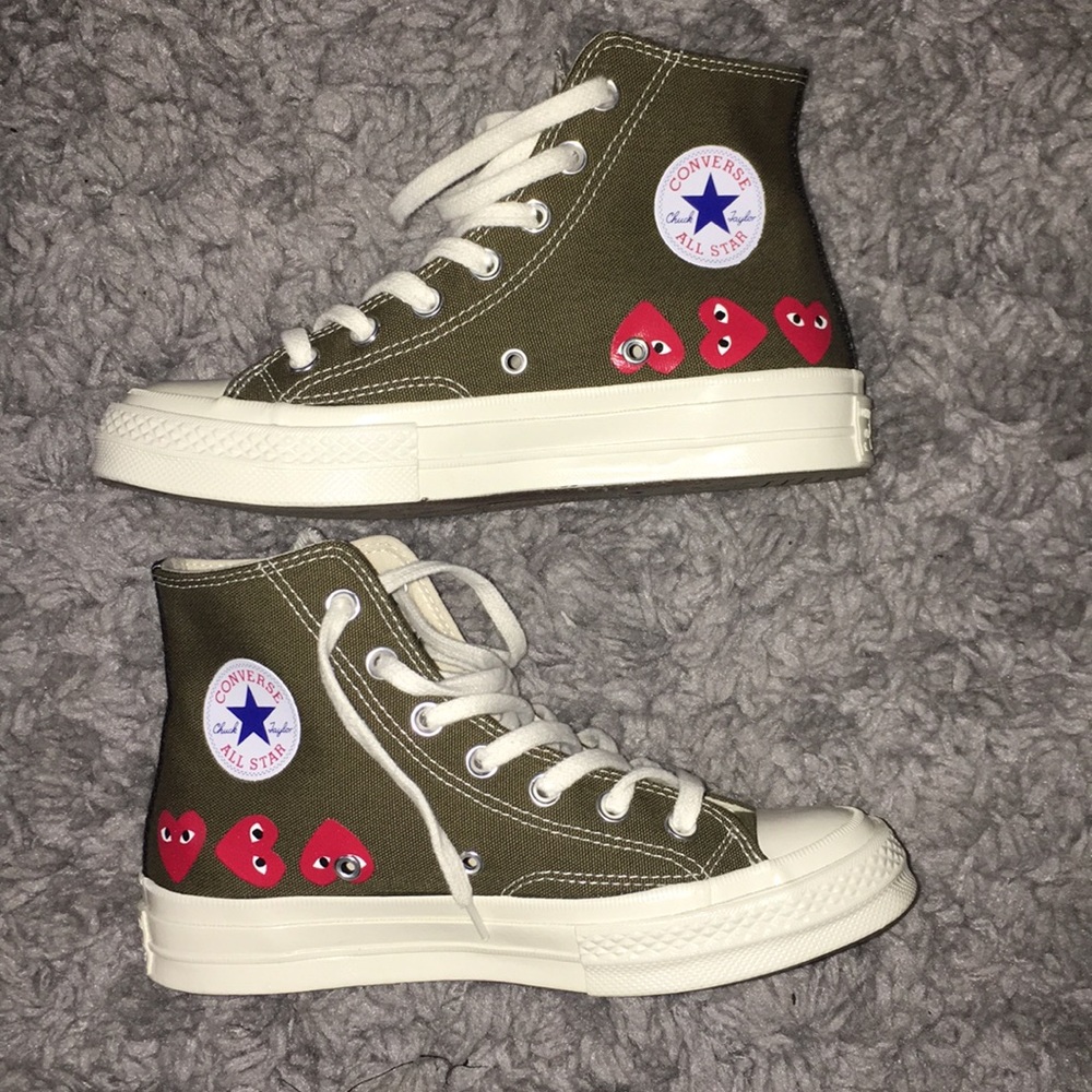 CDG play converse hunter green high top